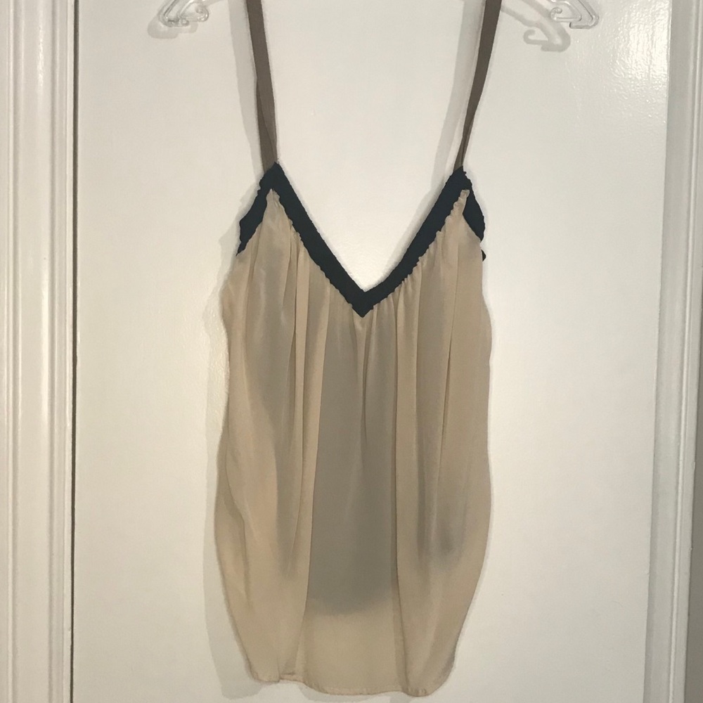 Pomandère black and cream, silk tank